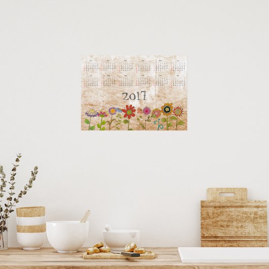 Bloemenkalender 2017 poster (Keuken)