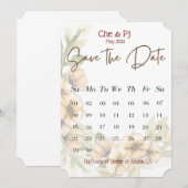 Bloemenkalender Datum Opslaan Kaart (Voorkant / Achterkant)