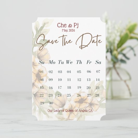 Bloemenkalender Sla de datum op Kaart (Staand voorkant)