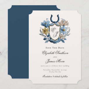 Bloemenkam Equestrian Hoefijzer Monogram Save The Date