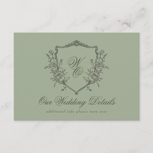  Bloemenkam Olijfsalie Monogram Details Informatiekaartje (Voorkant)