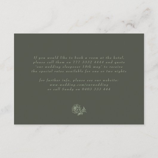  Bloemenkam Olijfsalie Monogram Details Informatiekaartje (Achterkant)