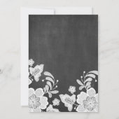 Bloemenkant | Chalkboard Sweet Sixteen Uitnodiging (Achterkant)