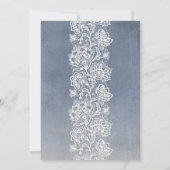 bloemenkant - Dusty Blue Wedding Kaart (Achterkant)
