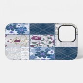 Bloemenkant: Patchwork naadloze achtergrond. iPhone Hoesje (Achterkant horizontaal)