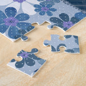 Bloemenkant: Patchwork naadloze achtergrond. Legpuzzel (Zijkant)