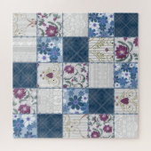 Bloemenkant: Patchwork naadloze achtergrond. Legpuzzel (Horizontaal)
