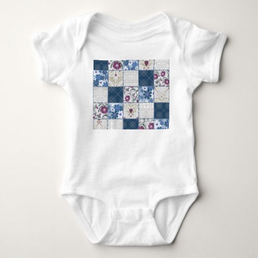 Bloemenkant: Patchwork naadloze achtergrond. Romper (Voorkant)