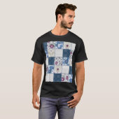 Bloemenkant: Patchwork naadloze achtergrond. T-shirt (Voorkant volledig)