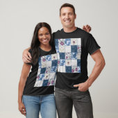 Bloemenkant: Patchwork naadloze achtergrond. T-shirt (Unisex)