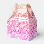 Bloemenkant Patroon Roze en Sinaasappel Custom Bedankdoosjes (Achterkant)