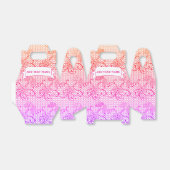 Bloemenkant Patroon Roze en Sinaasappel Custom Bedankdoosjes (Uitgevouwen)