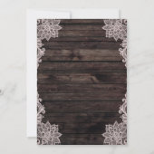  Bloemenkant Rustiek Hout Elegante Huwelijk Kaart (Achterkant)