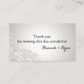 Bloemenkant Zilver Grijs Place Card Plaatskaartje (Achterkant)