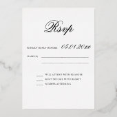 Bloemenkantbruiloft RSVP Real Gold Folie Uitnodiging (Achterkant)