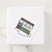 Bloemenkar Boeren Markt Blauw Baby shower Favoriet Bedankjes Labels (In situ)