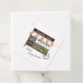 Bloemenkar Boeren Markt Roze Baby shower Bedankjes Labels (In situ)