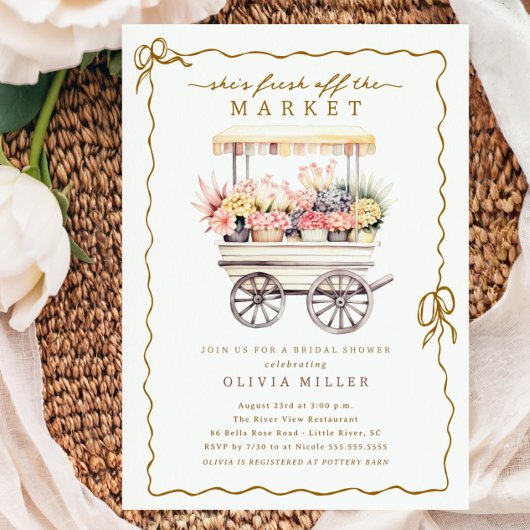 Bloemenkar Bruids Douche Uitnodiging