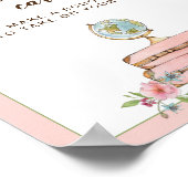 Bloemenkar signeer Reis Bruidsuitnodiging bord Poster (Hoek)