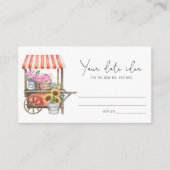 Bloemenkar - Uitjes ideeën \ Datum pot Informatiekaartje (Voorkant)