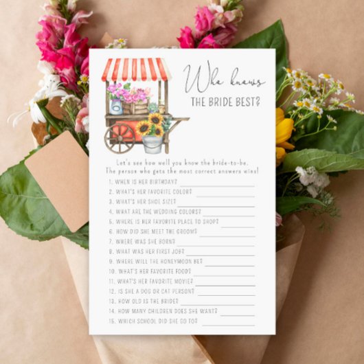 Bloemenkar - Wie kent de bruid beste spel