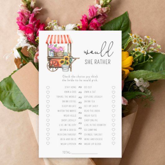 Bloemenkar - Zou ze liever bruidsfeest spel