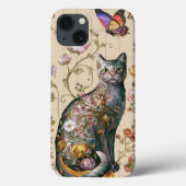  Bloemenkat Art William Morris geïnspireerd Case-Mate iPhone Case (Achterkant)
