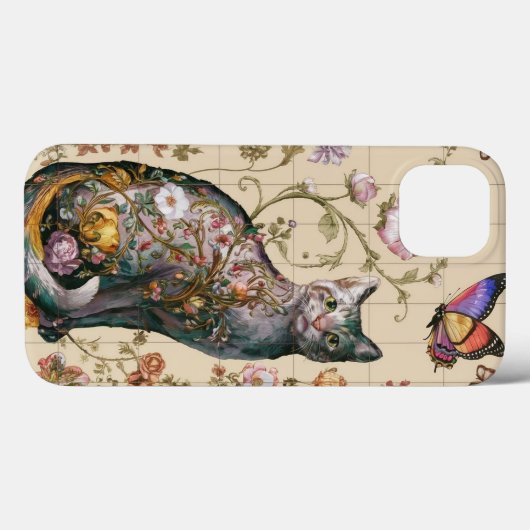  Bloemenkat Art William Morris geïnspireerd Case-Mate iPhone Case (Achterkant (horizontaal))