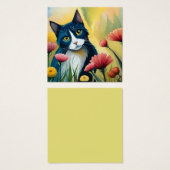 Bloemenkater Vierkante Visitekaartjes (Voorkant /achterkant)