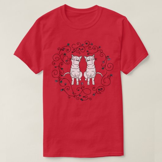 Bloemenkatten Doodle T-shirt (Design voorkant)