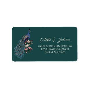 Bloemenkauw Pauw Turquoise Retouradres Etiket