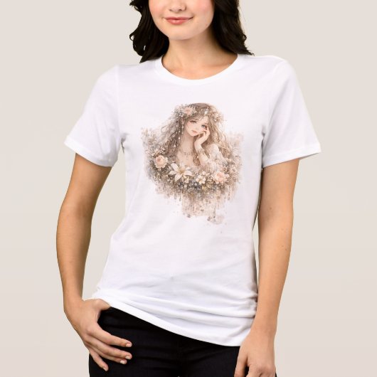 Bloemenkind Prinses Tri-Blend Shirt (Voorkant)