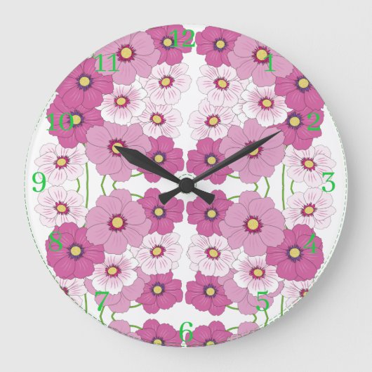 Bloemenkleuren Acryl Wandklok (Voorkant)