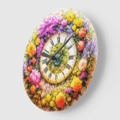 Bloemenklok - Wandkunst Bloemendecor Grote Klok (Hoek)