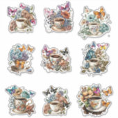 Bloemenkoffie met vlinder sticker (Voorkant)