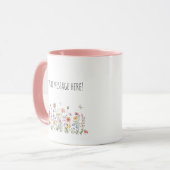 Bloemenkoffiekop, mok met aangepaste tekst voor mo (Voorkant links)