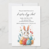 Bloemenkonijn en eieren paaseieren jacht kaart (Voorkant)