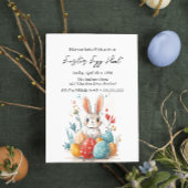 Bloemenkonijn en eieren paaseieren jacht kaart