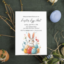 Bloemenkonijn en eieren paaseieren jacht kaart