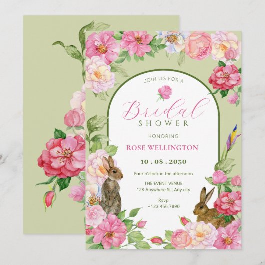 Bloemenkonijn Kaart (Voorkant / Achterkant)