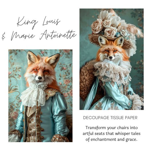 Bloemenkoning Louis Fox Decoupage Tissuepapier