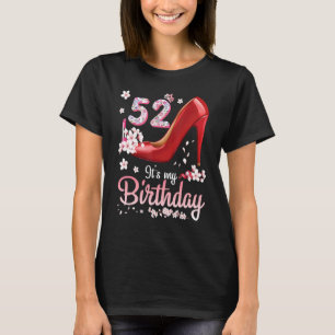 Bloemenkoningin 52 jaar oud Het is mijn verjaardag T-shirt