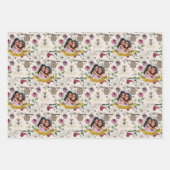 Bloemenkoningin bij, gouden kroon, bloemen en foto inpakpapier vel (Voorkant 2)