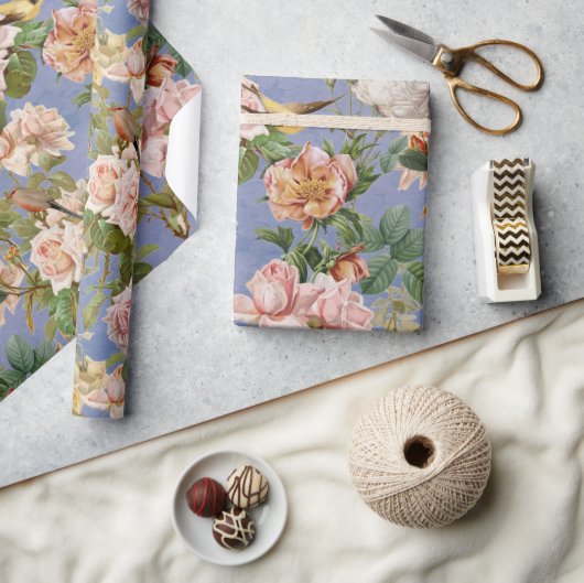 bloemenkool Blauwe ontkoppeling Cadeaupapier (Crafts)