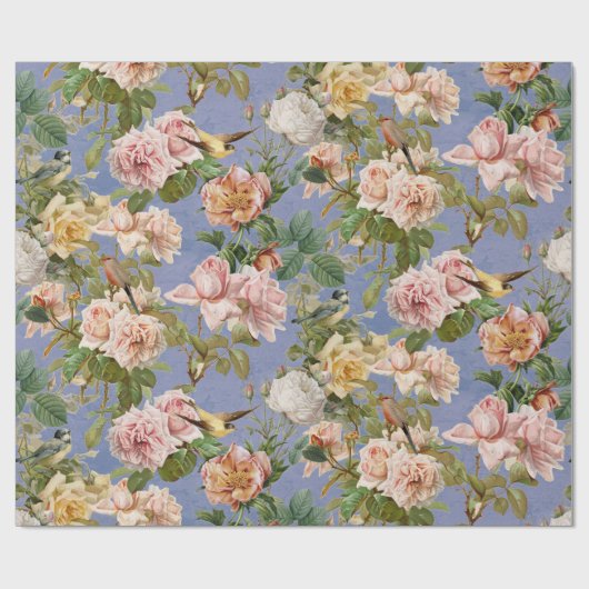  bloemenkool Blauwe ontkoppeling Cadeaupapier (Vlak)