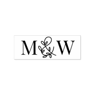 Bloemenkoppel Ampersand #1 Trouw 2 Initiaal Monogr Zelfinktende Stempel