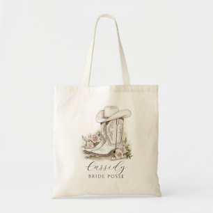 Bloemenkowgirlhoed Laarzen Bruid Posse  Tote Bag