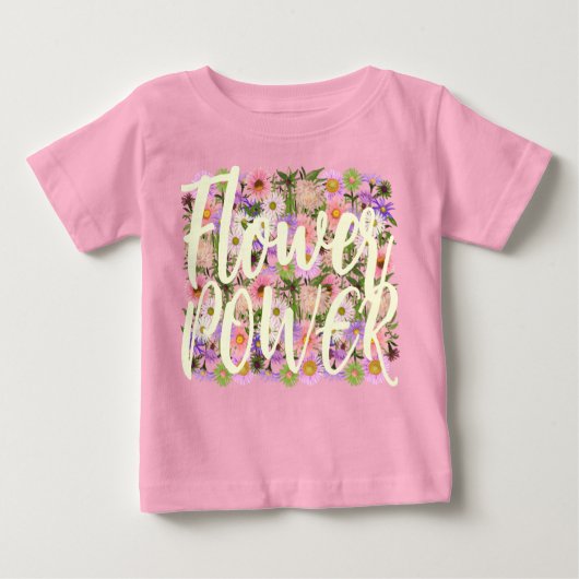 Bloemenkracht baby t-shirt top roze boho attitude (Voorkant)