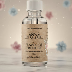 Bloemenkraft-etiket & logo Etherische Olie Fles La Etiket