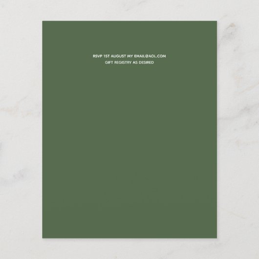 Bloemenkranen en groen geïnspireerde budget bruilo (Achterkant)